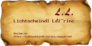 Lichtscheindl Lőrinc névjegykártya